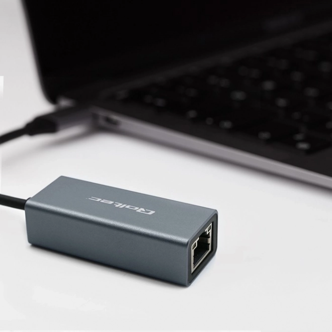 Adaptor USB-C la RJ45 Ethernet 1000Mbps cu carcasă din aluminiu