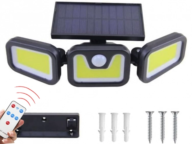 Lampa solară stradală cu 103 LED-uri COB și senzor de mișcare