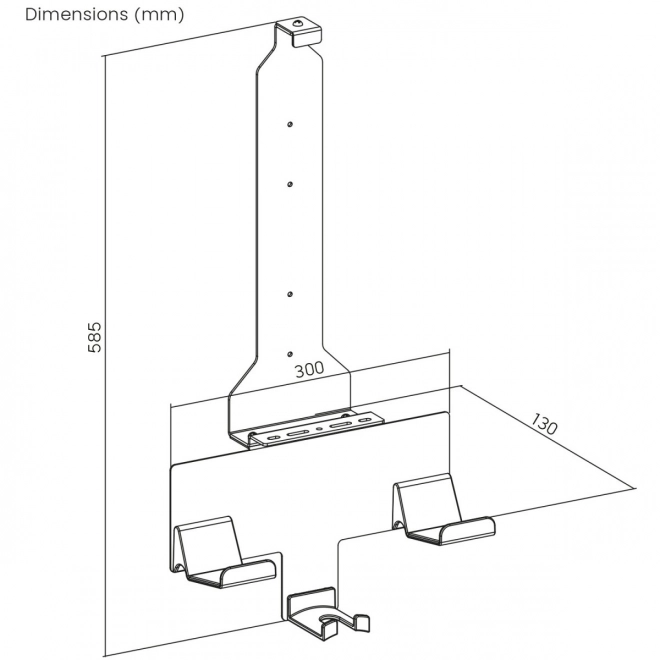 Suport alb de perete pentru PlayStation 5 cu suporturi pentru controlere