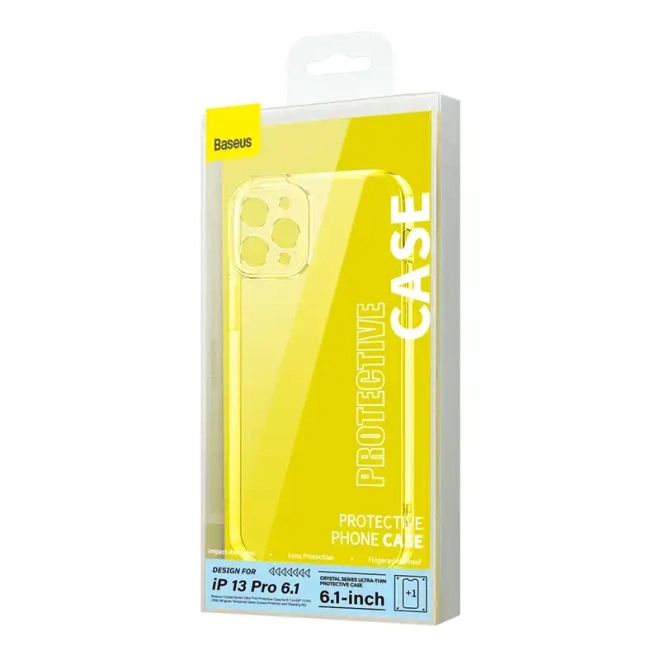 Carcasă transparentă Baseus Crystal pentru iPhone 13 Pro cu folie de protecție din sticlă călită și kit de curățare