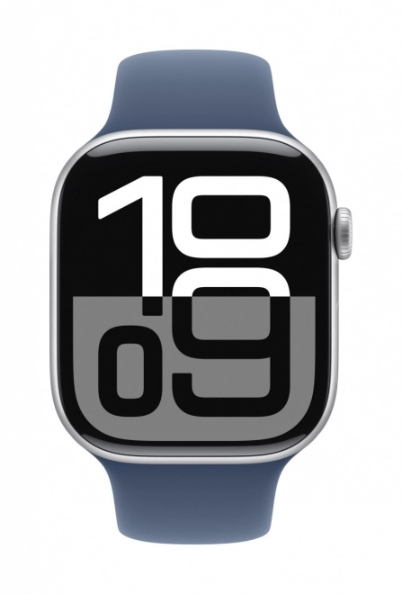 Apple Watch Seria 10 GPS aluminiu 46 mm argintiu curea sport denim S/M