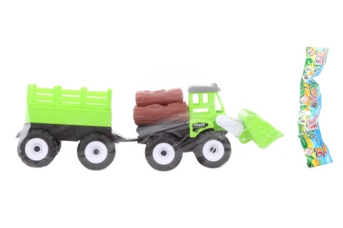 Tractor cu încărcător și remorcă