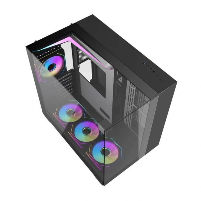 Carcasa PC Darkflash TH285 cu 4 ventilatoare neagră