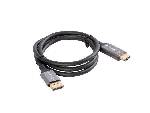 Cablu DisplayPort la HDMI 4K 1M negru-argintiu