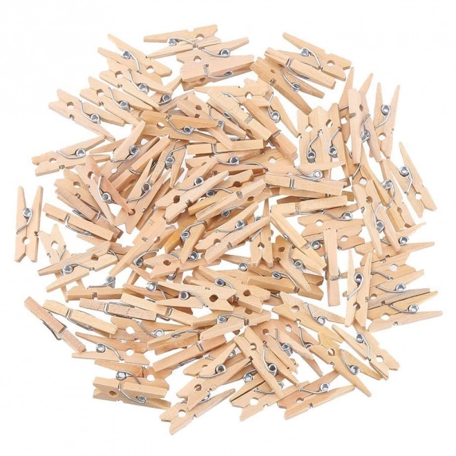 Mini cârlige de lemn pentru rufe 2,5 cm 100 bucăți