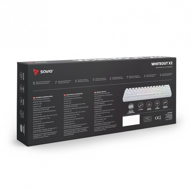 Tastatură mecanică Whiteout X2 cu switch-uri Brown