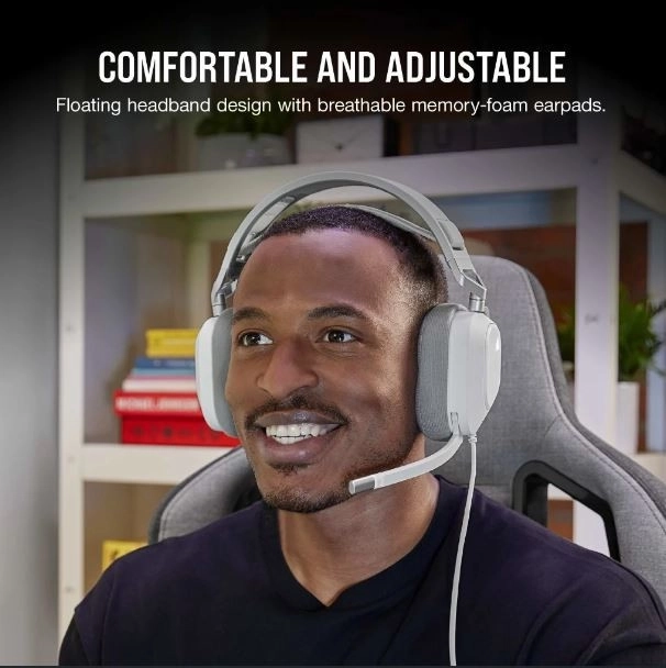 Căști gaming Corsair HS80 RGB USB alb