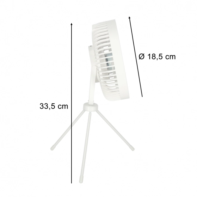 Ventilator de birou fără fir alb