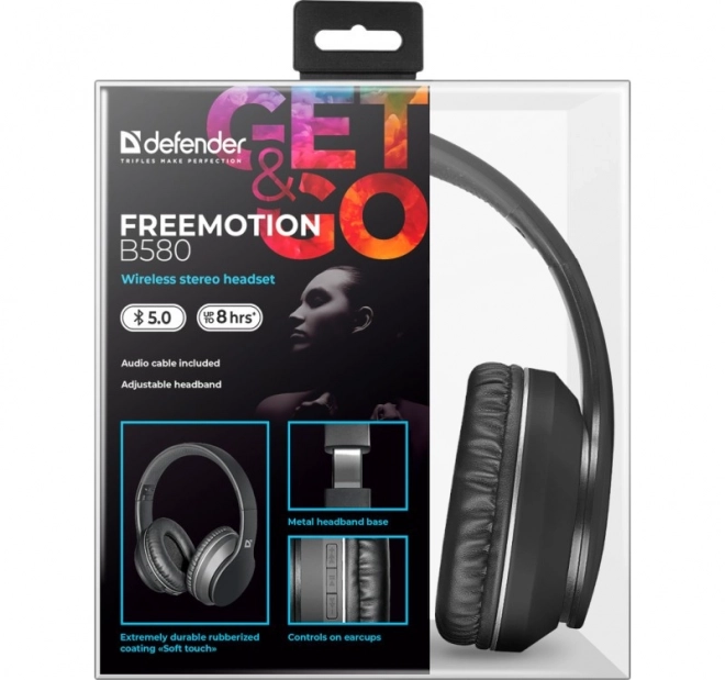 Căști wireless cu pernițe Freemotion negre