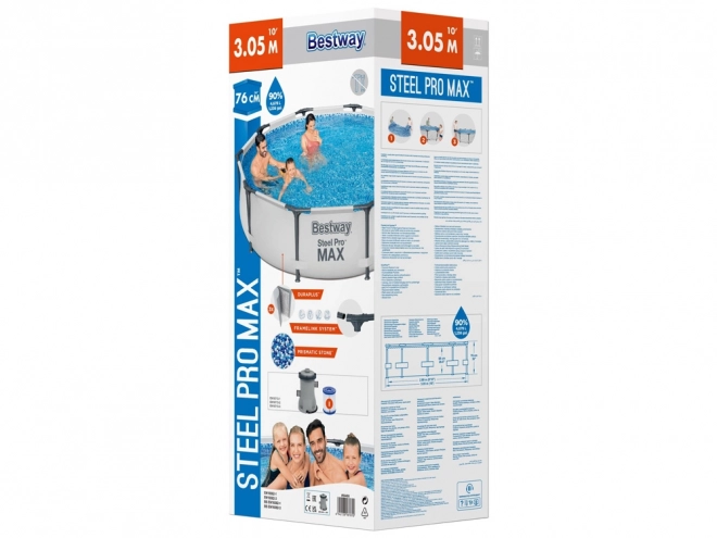 Bestway piscină rotundă cu cadru 305x76 cm