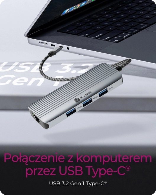 Stație de andocare 6 în 1 cu HDMI, USB, PD și LAN