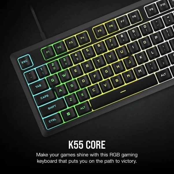 Tastatură mecanică Corsair K55 Core RGB neagră