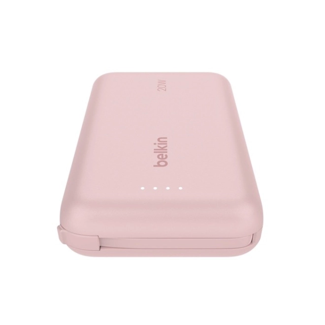Powerbank BoostCharge 10000 mAh cu cablu-C integrat și port-C roz