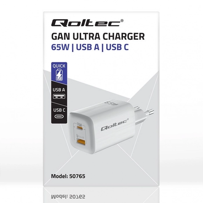 Încărcător de rețea 65W GaN ULTRA USB-C PD și USB QC 3.0