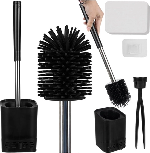Ruhhy perie de silicon pentru baie 23808 – negru