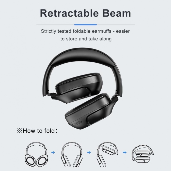 Căști Bluetooth pliabile negre
