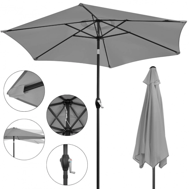 Umbrelă de grădină balcon pliabilă 210 cm gri