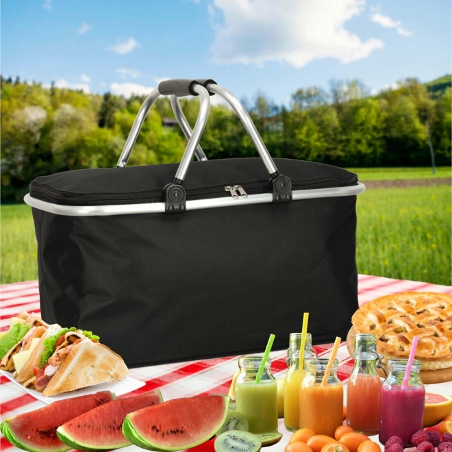 Coș termo pliabil pentru picnic negru
