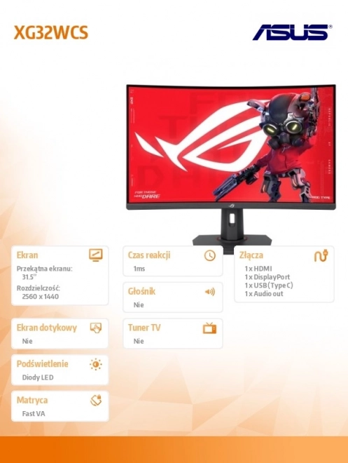 Monitor curbat 32 inch ASUS ROG cu refresh 180Hz