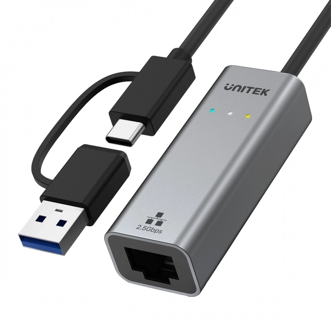 Adaptor Unitek USB-C/USB-A la Ethernet RJ-45 2,5 Gbps