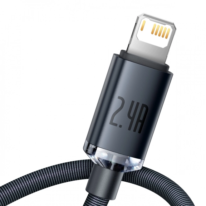 Cablul usb la lightning Baseus Crystal Shine negru