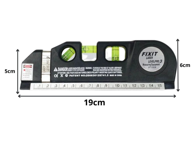 Nivelă laser cu măsură de 2,5m și încărcare USB