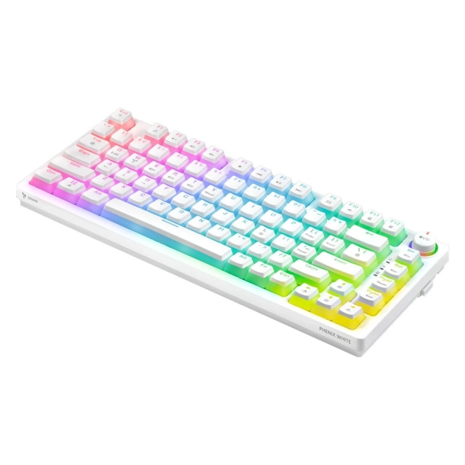 Tastatură mecanică wireless Phenix White cu Gateron Red Pro Pudding