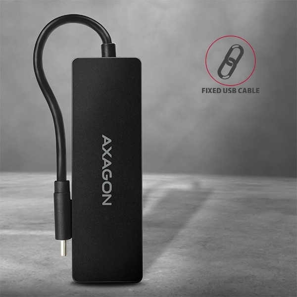 Axagon Slim USB Hub cu 4 porturi USB 3.2 Gen 1 cu cablu Tip-C de 14 cm