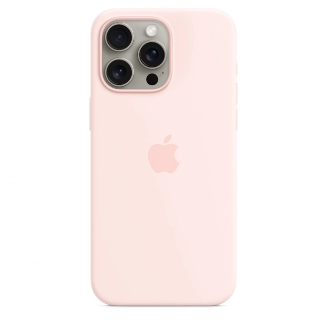 Husă siliconică cu MagSafe pentru iPhone 15 Pro Max - roz deschis