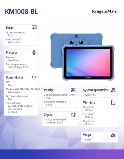 Tabletă pentru copii Kruger & Matz Fun 1008 albastru