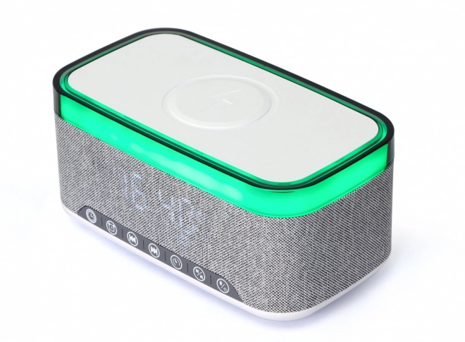 Ceas deșteptător digital cu încărcare wireless și radio DAB/FM RGB alb-gri
