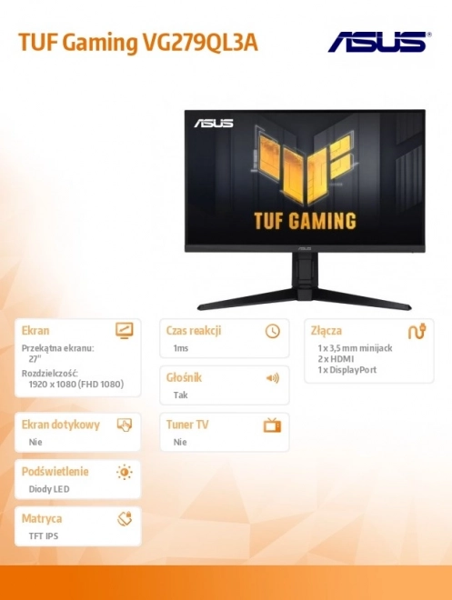 Monitor de gaming TUF 27 inch