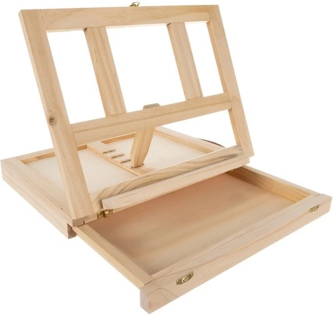 Șevalet de masă din lemn cu spațiu de depozitare