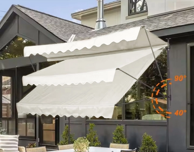 Marcaj reglabil pe înălțime, impermeabil, pentru balcon, cu manivelă manuală
