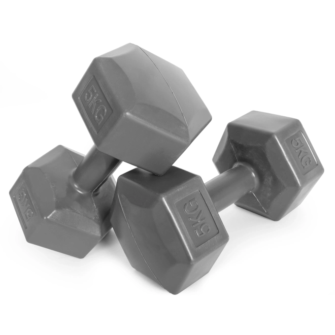 Set de gantere hexagonale 2x5 kg gri ModernHome