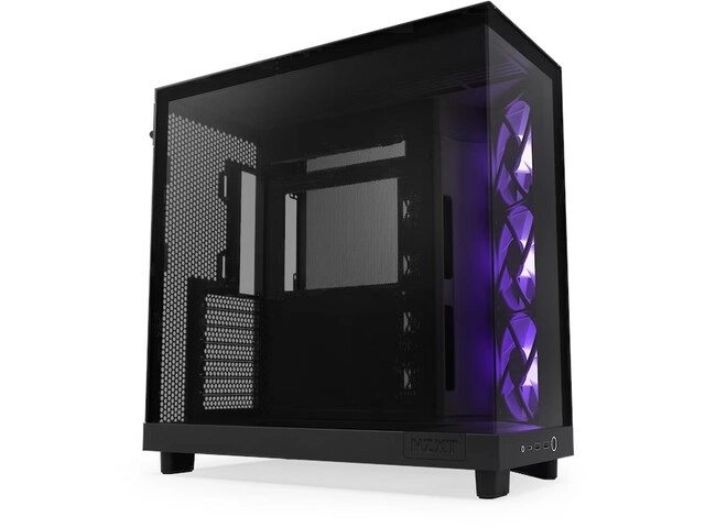 Carcasă compactă NZXT cu iluminare RGB și panou de sticlă neagră
