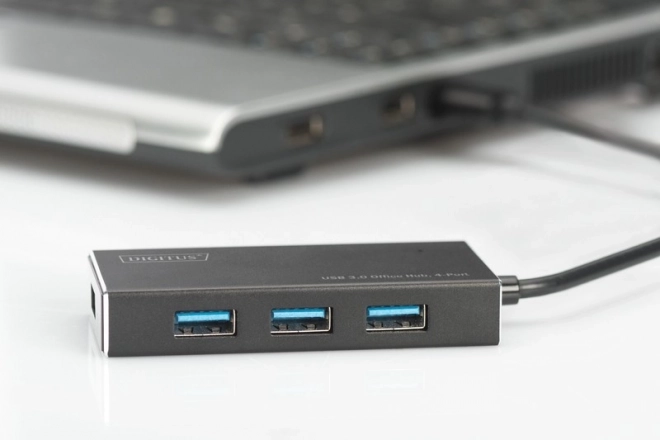 Hub USB 3.0 cu 4 porturi, aluminiu