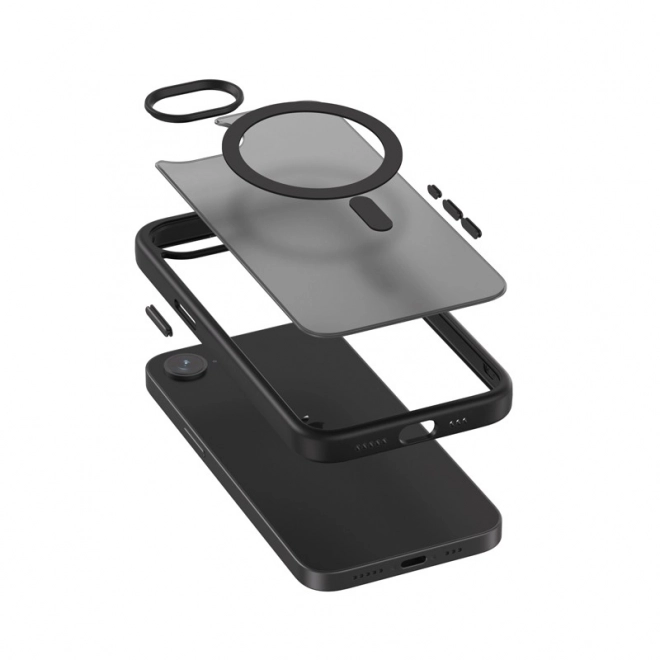 Husa Hybrid Frost Mag Cover pentru iPhone 16e MagSafe Negru