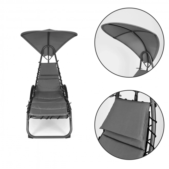 Şezlong de grădină cu cort mare oval ModernHome