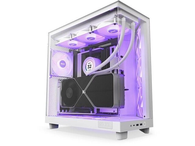 Carcasă PC NZXT H6 Flow RGB cu fereastră albă