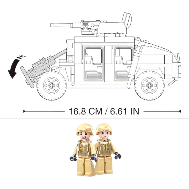 Două figurine de soldați și dimensiuni bine gândite