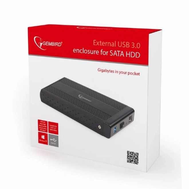 Carcasă externă USB 3.0 neagră pentru HDD 3.5