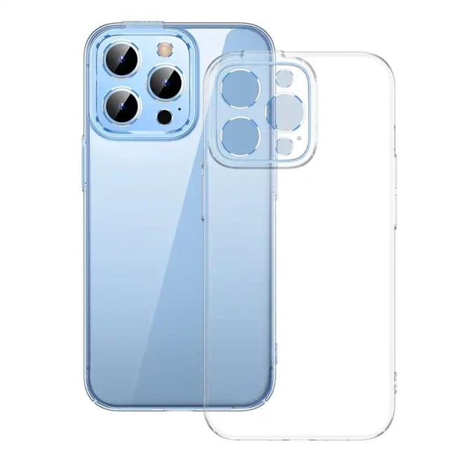 Carcasă transparentă Baseus Crystal pentru iPhone 13 Pro cu folie de protecție din sticlă călită și kit de curățare