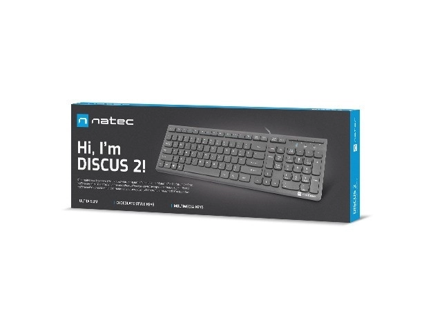 Tastatură Slim Neagră Cu Multimedia Natec Discus 2
