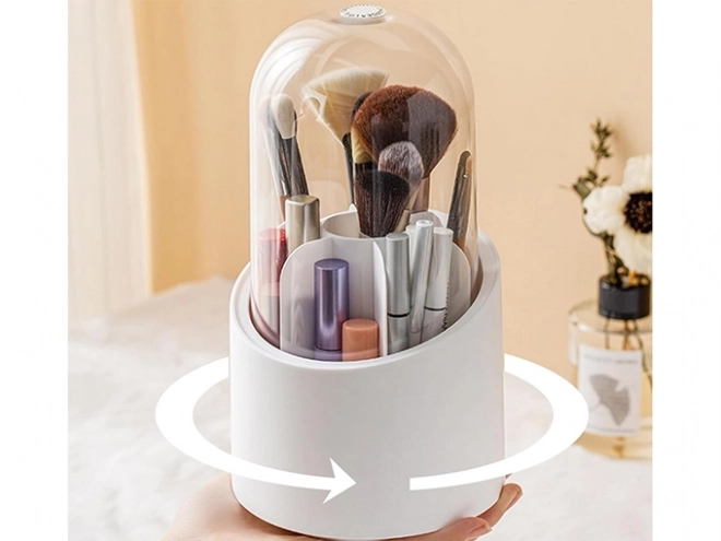 Organizator rotativ pentru cosmetice cu capac