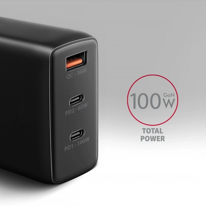 Încărcător GaN 100W cu 3 porturi AXAGON