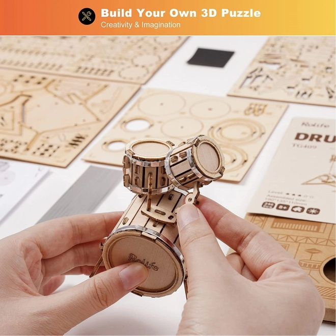Puzzle 3D din lemn - Tobe Muzicale
