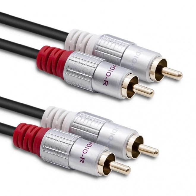 Cablu audio de interconectare 2×RCA tată – 2×RCA tată 3 m negru QOLTEC