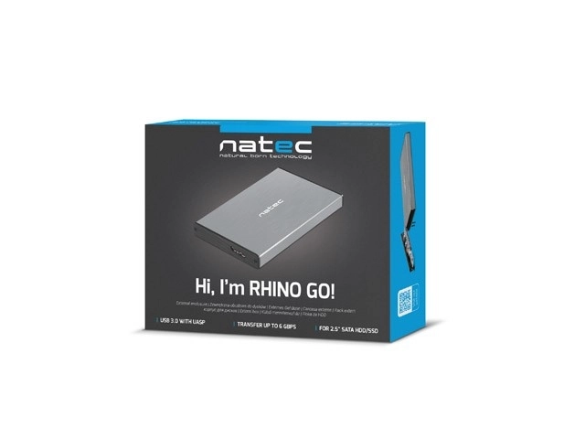 Carcasă externă Rhino Go USB 3.0 pentru HDD/SSD Sata 2,5 inch