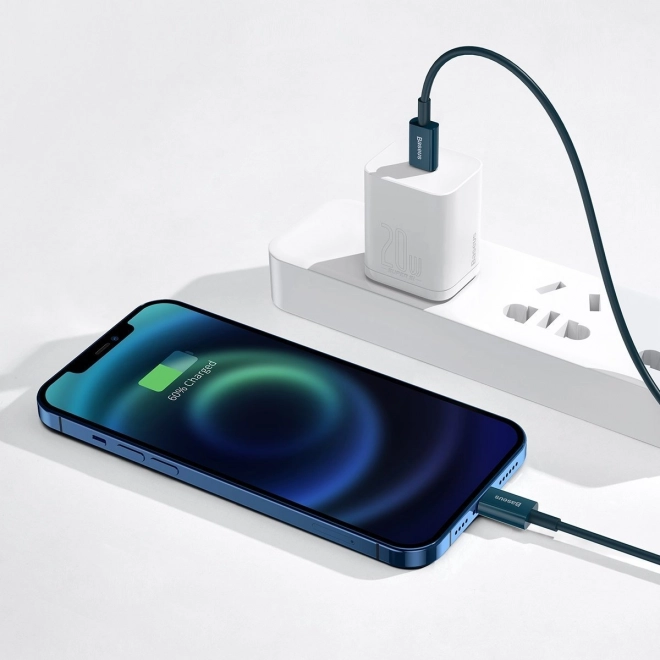 Cablare USB-C pentru iPhone 20W PD 2m albastru